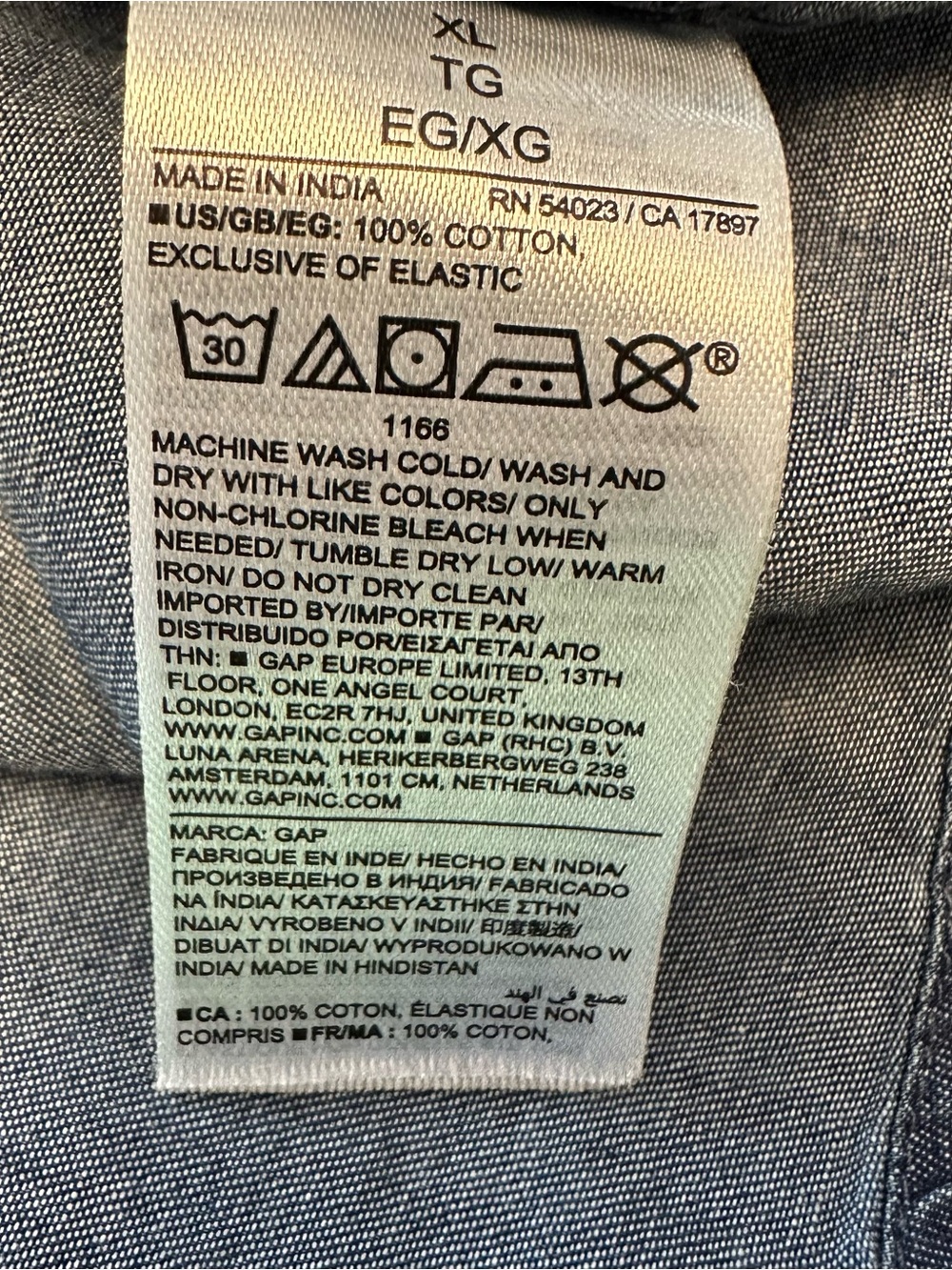 Gap Denim Milkmaid Cotton Western Smocked Tie Front Midi Casual Dress, Size XL - Picture 12 of 15
